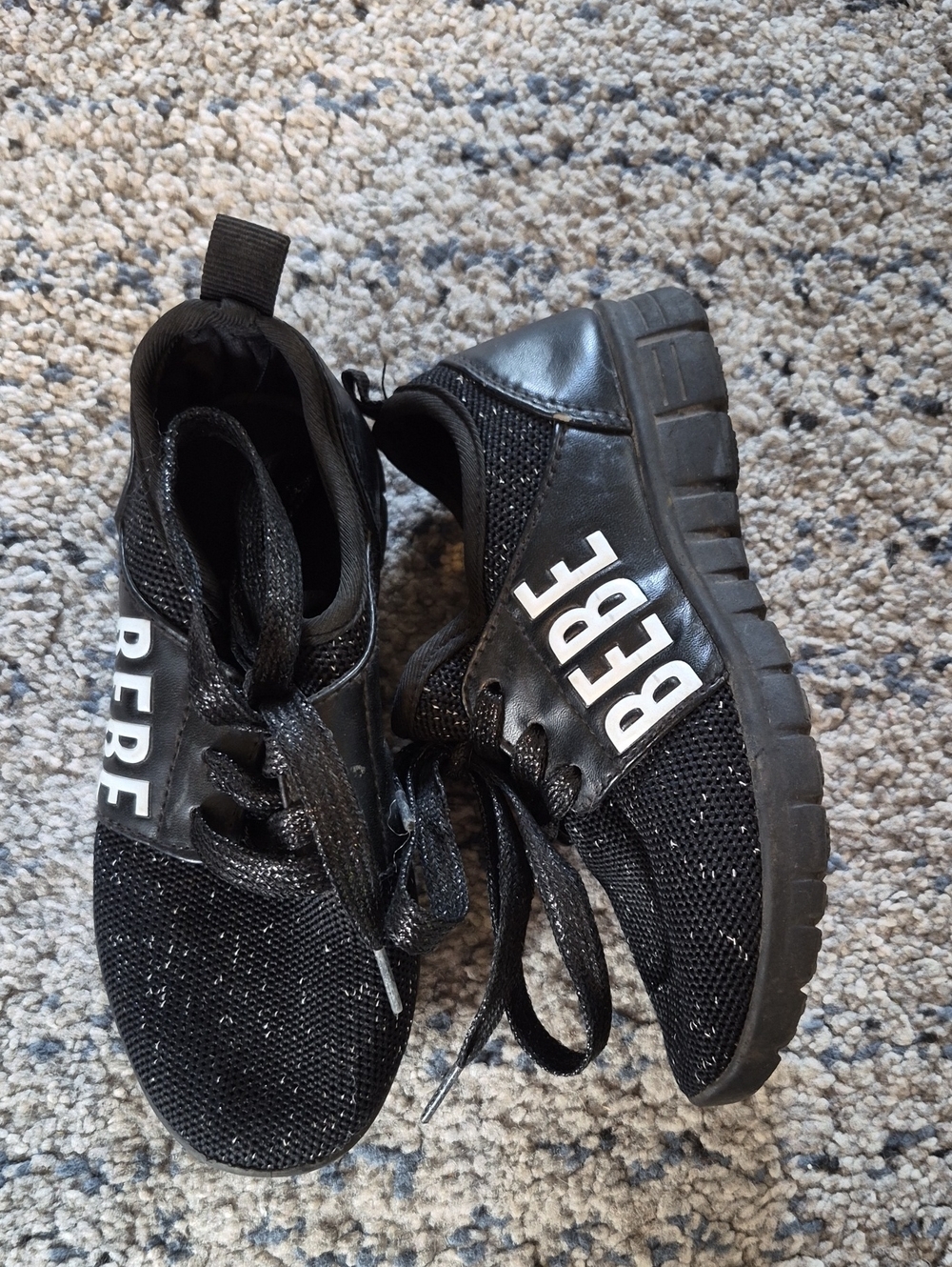 bebe Black Kids' Slip-On Lace Sneakers